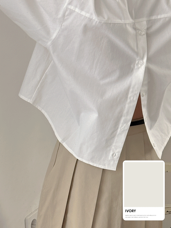 [라스트찬스60%/자체제작/당일출발] 모나코 뒷트임 크롭 셔츠 - 5 Color (봄/백트임/코튼)